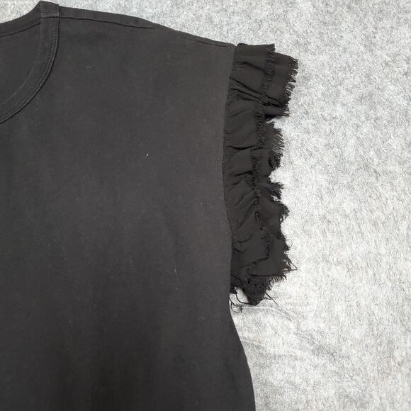 Current Elliot Top Womens XS / 0 Ruffle Cap Sleeve Casual Minimalist Basic Crew - Picture 3 of 10